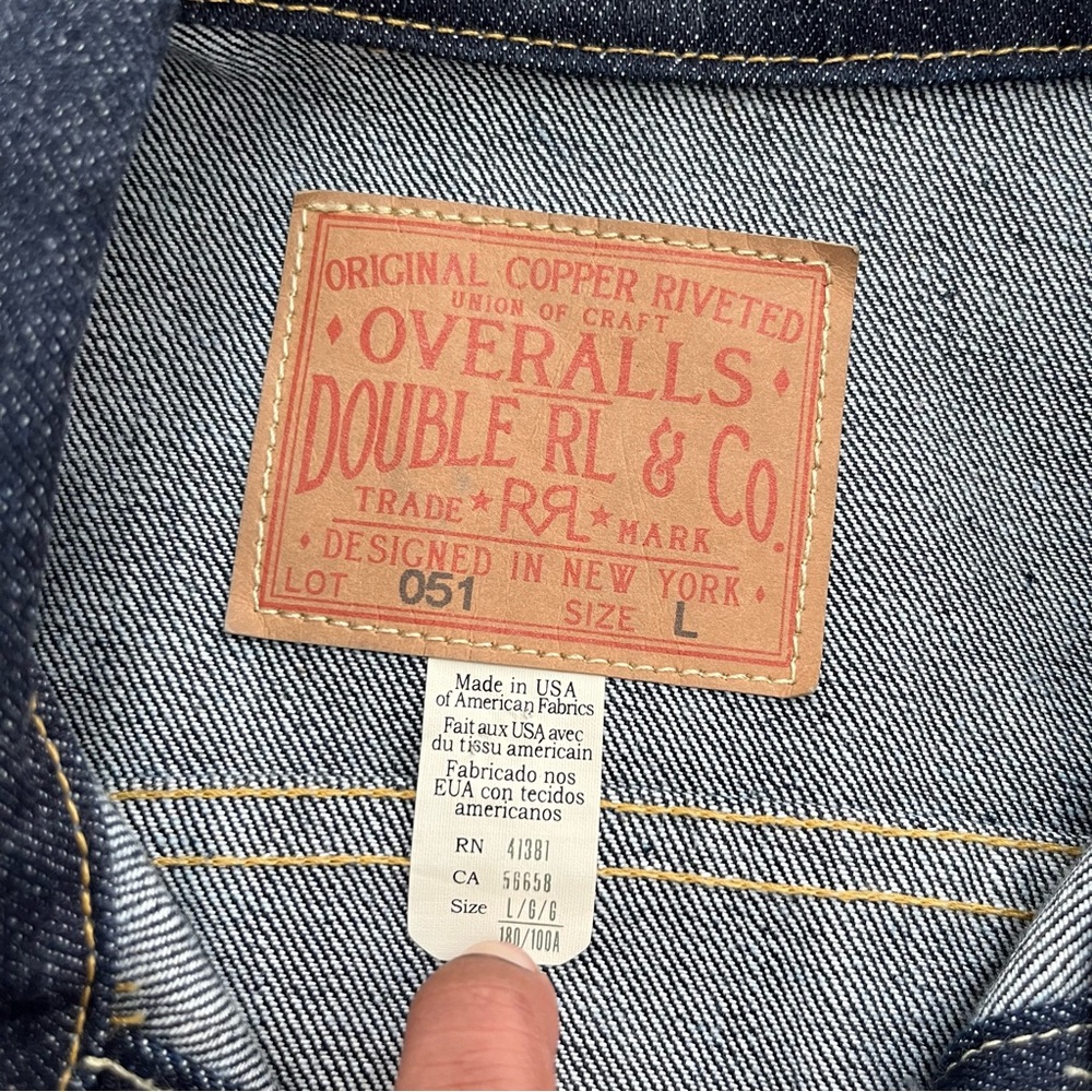 RRL Double RL Ralph Lauren dark indigo wash denim Jean trucker jacket Large USA - Picture 2 of 16